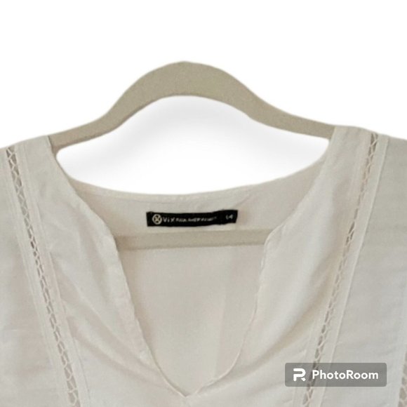 Vix Paula Hermanny White Eyelet Swim Cover Up Size Large - Picture 5 of 6